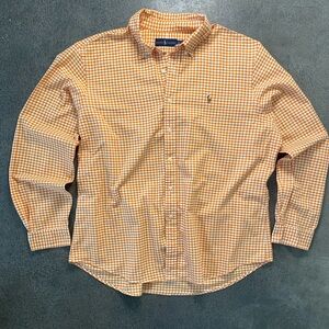 Ralph Lauren Orange Gingham Button-Down Shirt